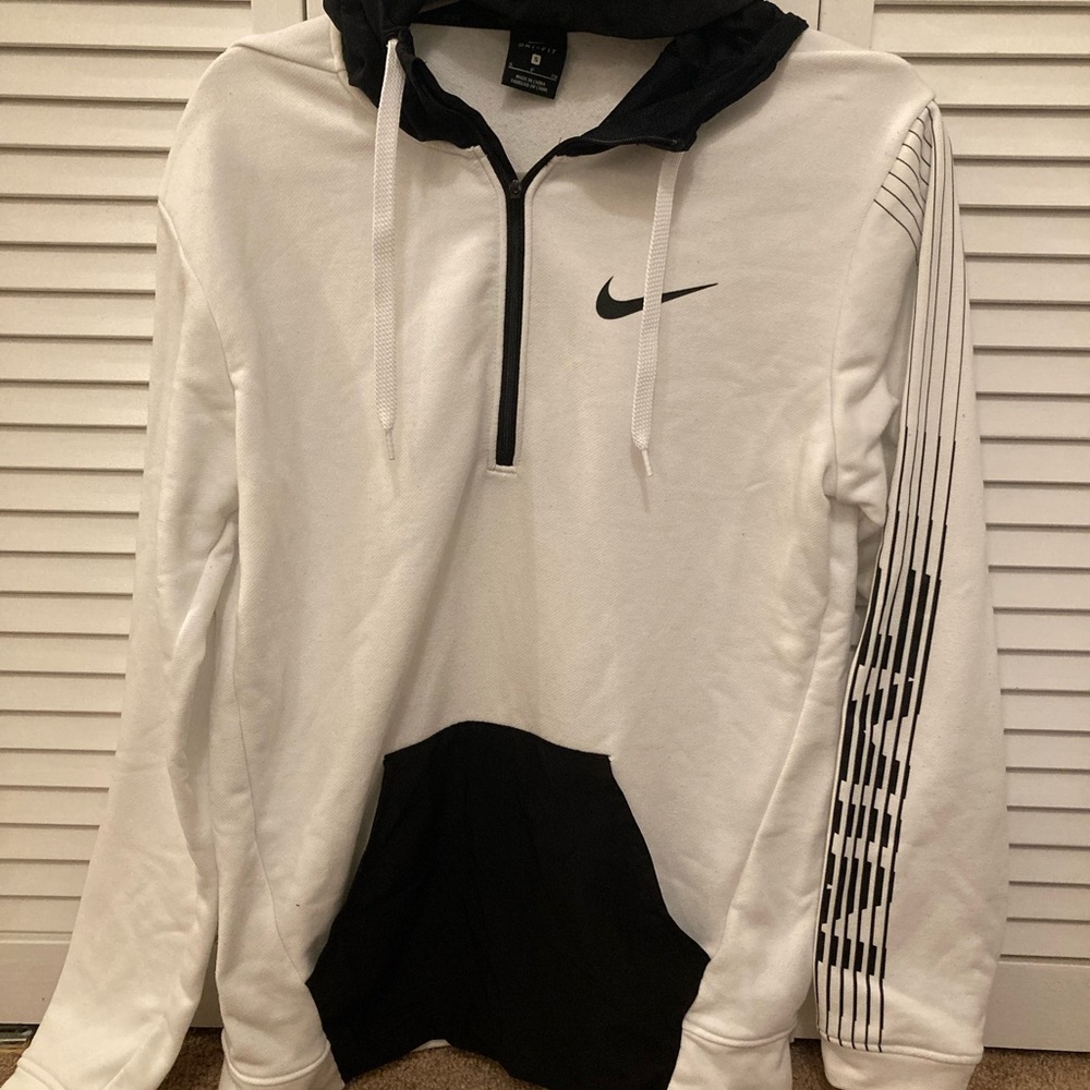 Nike White and Black Hoodie